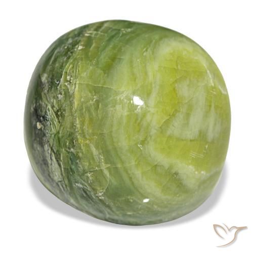 Opala verde natural 16,79ct, almofada cortada, opaco