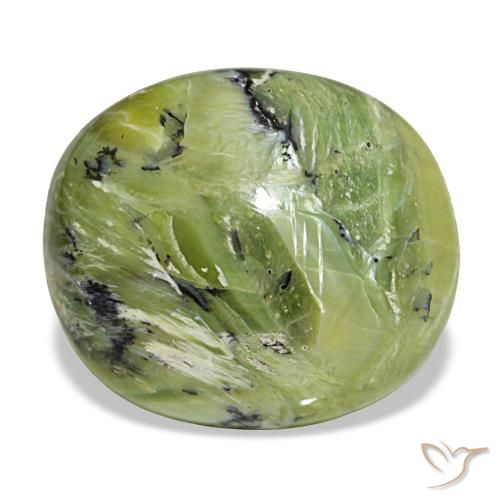 Opala verde natural 17,19ct, corte oval, opaco