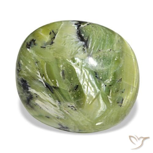 Opala verde natural 17,19ct, corte oval, opaco