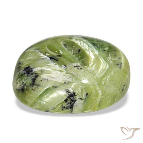 Opala verde natural 17,19ct, corte oval, opaco