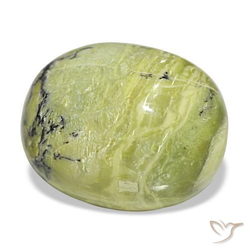 Opala verde natural 19,72ct, corte oval, opaco