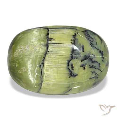 Opala verde natural 21,84ct, corte oval, opaco