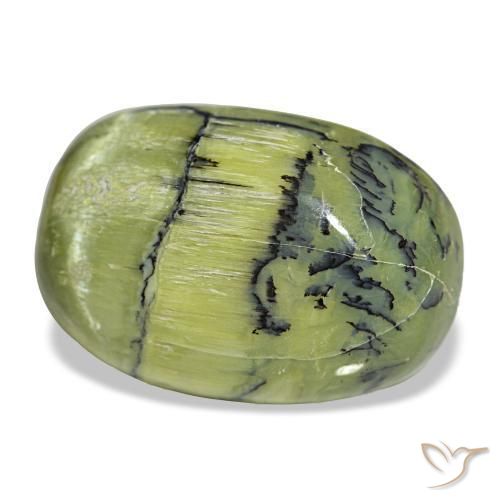 Opala verde natural 21,84ct, corte oval, opaco