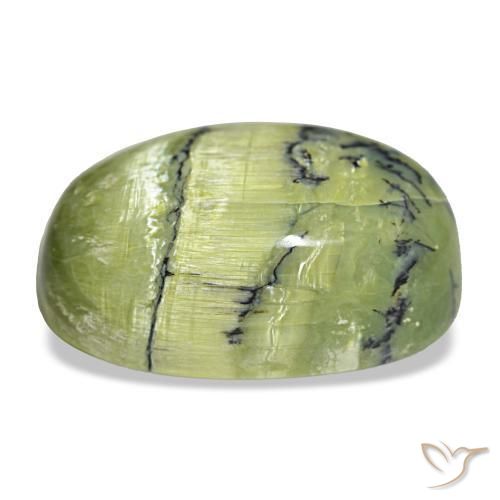 Opala verde natural 21,84ct, corte oval, opaco