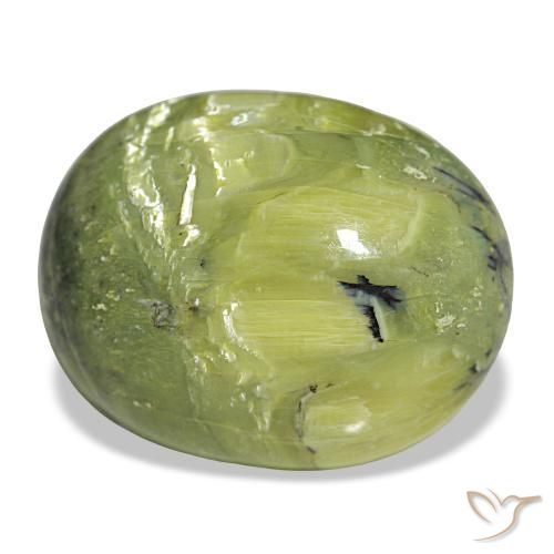 Opala verde natural 21,92ct, corte oval, opaco