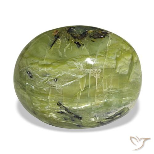 Opala verde natural 11,26ct, corte oval, opaco