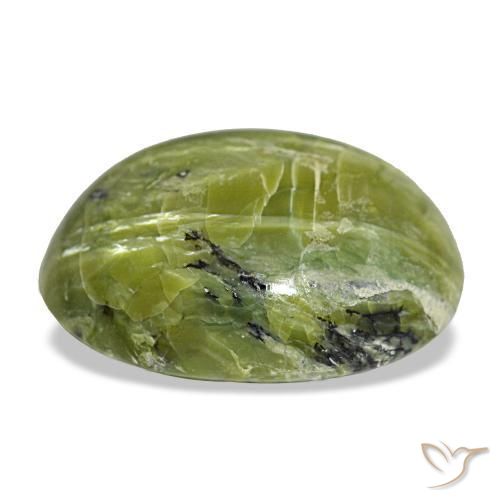Opala verde natural 11,26ct, corte oval, opaco