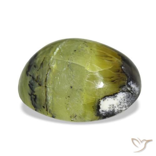 Opala verde natural 7,49ct, corte oval, opaco