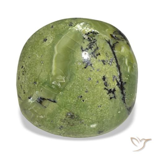 Opala verde natural 8,69ct, almofada cortada, opaco