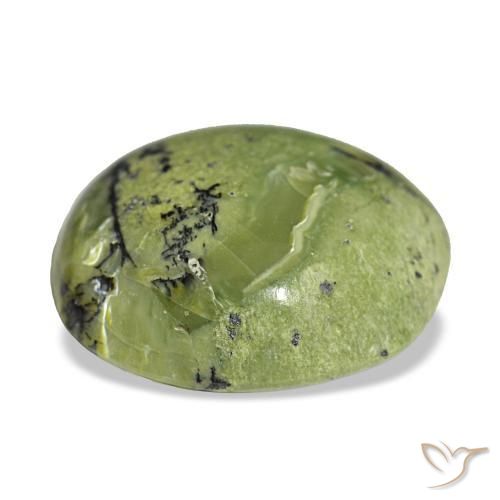 Opala verde natural 8,69ct, almofada cortada, opaco