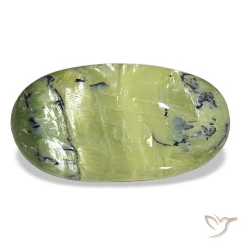 Opala verde natural 15,49ct, corte oval, opaco