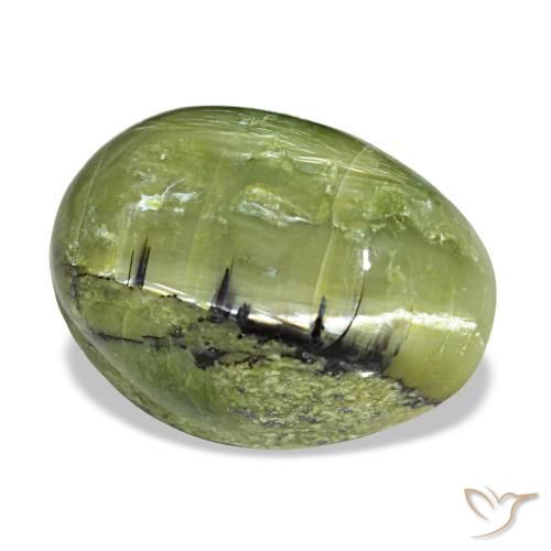 Opala verde natural 8,44ct, corte oval, opaco