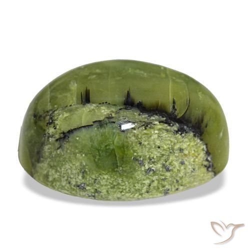 Opala verde natural 8,44ct, corte oval, opaco