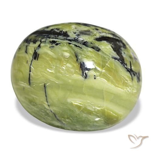 Opala verde natural 24,01ct, corte oval, opaco