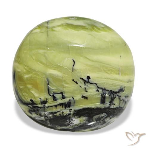 Opala verde natural 18,52ct, almofada cortada, opaco