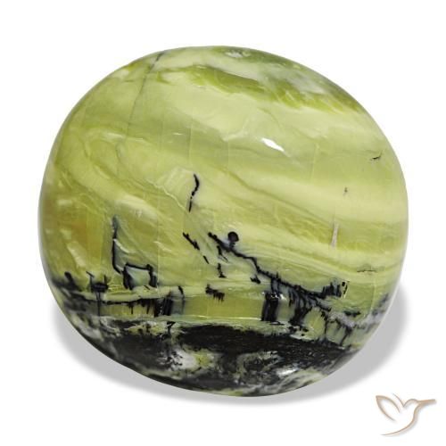 Opala verde natural 18,52ct, almofada cortada, opaco