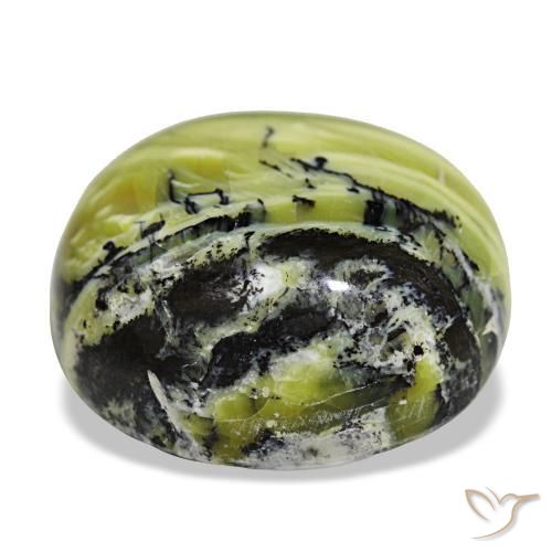 Opala verde natural 18,52ct, almofada cortada, opaco