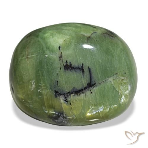Opala verde natural 18,89ct, almofada cortada, opaco