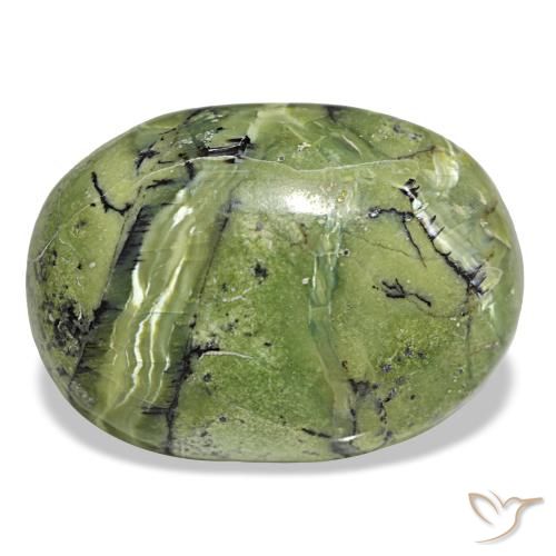 Opala verde natural 21,32ct, corte oval, opaco