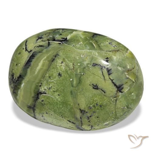Opala verde natural 21,32ct, corte oval, opaco