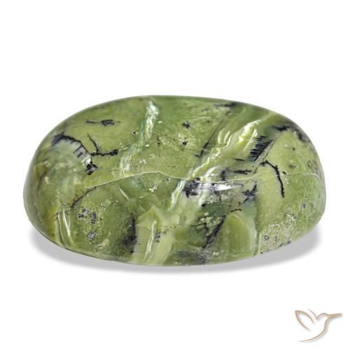 Opala verde natural 21,32ct, corte oval, opaco