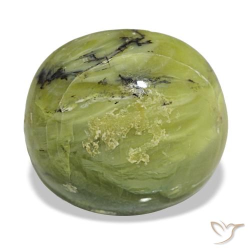 Opala verde natural 6,63ct, corte oval, opaco