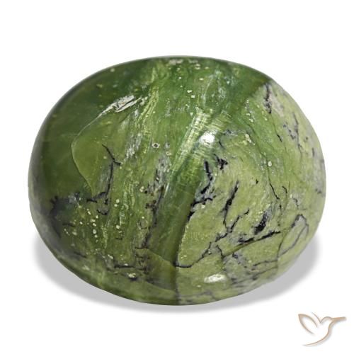 Opala verde natural 11,27ct, corte oval, opaco