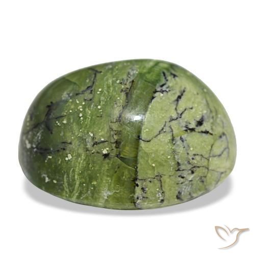 Opala verde natural 11,27ct, corte oval, opaco