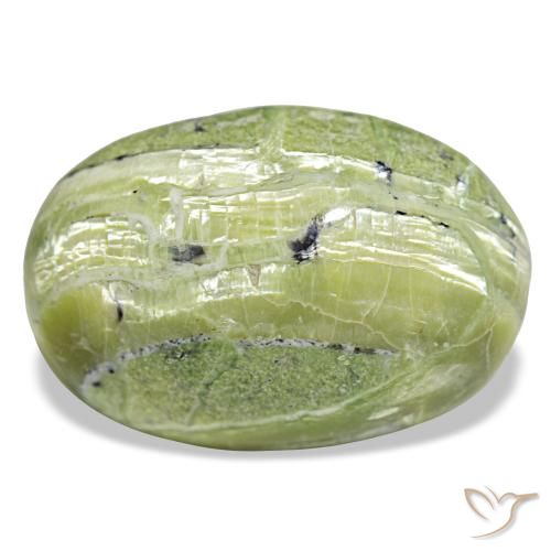 Opala verde natural 21,88ct, corte oval, opaco