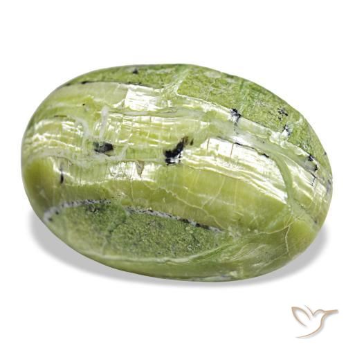 Opala verde natural 21,88ct, corte oval, opaco