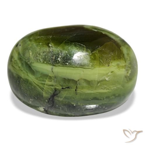 Opala verde natural 27,34ct, corte oval, opaco
