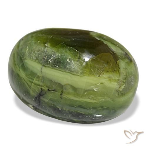 Opala verde natural 27,34ct, corte oval, opaco