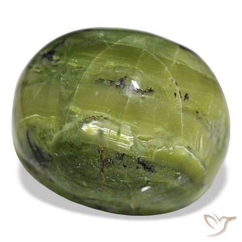 Opala verde natural 38,09ct, corte oval, opaco