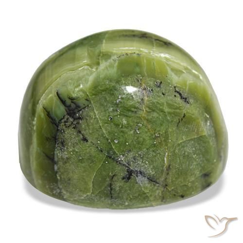 Opala verde natural 38,09ct, corte oval, opaco