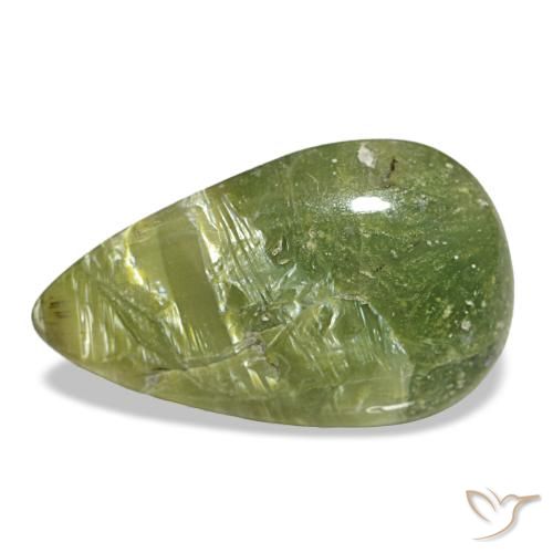 Opala verde natural 2,14ct, formato de pêra, opaco