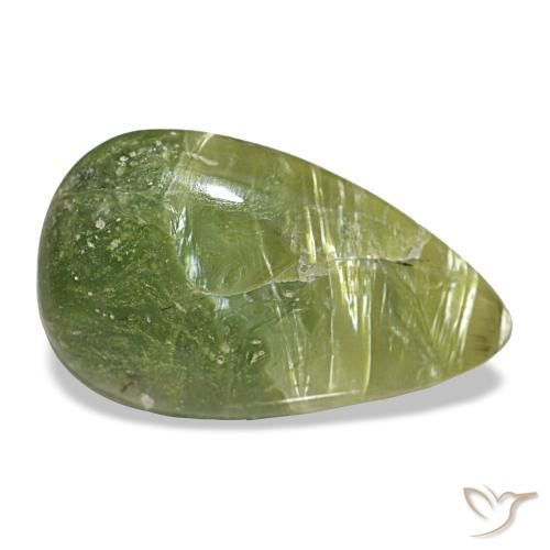Opala verde natural 2,14ct, formato de pêra, opaco