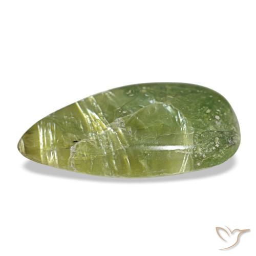 Opala verde natural 2,14ct, formato de pêra, opaco