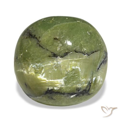 Opala verde natural 3,00ct, almofada cortada, opaco