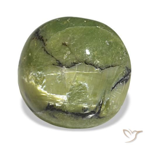 Opala verde natural 3,00ct, almofada cortada, opaco