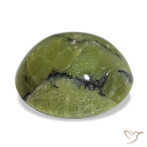 Opala verde natural 3,00ct, almofada cortada, opaco