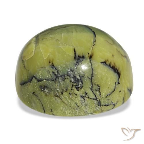 Opala verde natural 28,96ct, almofada cortada, opaco