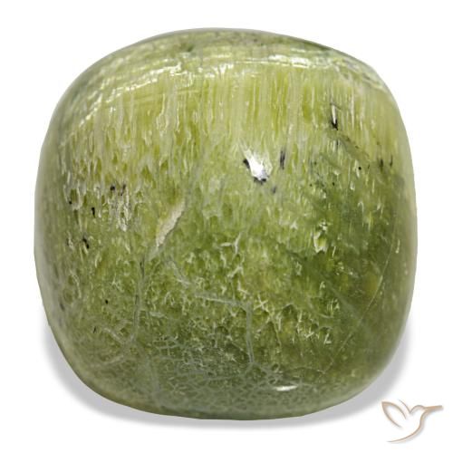 Opala verde natural 19,28ct, almofada cortada, opaco