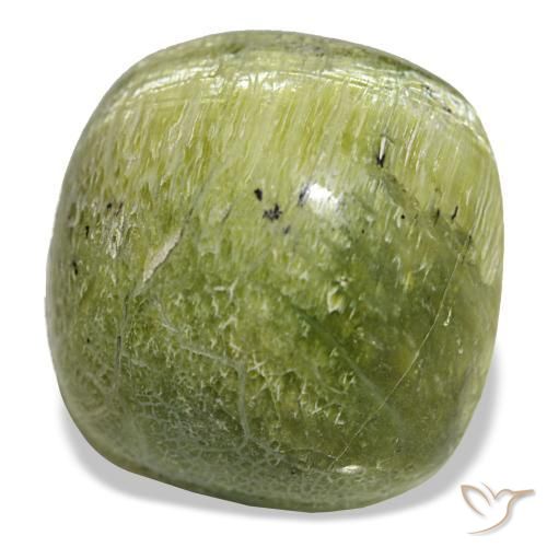 Opala verde natural 19,28ct, almofada cortada, opaco
