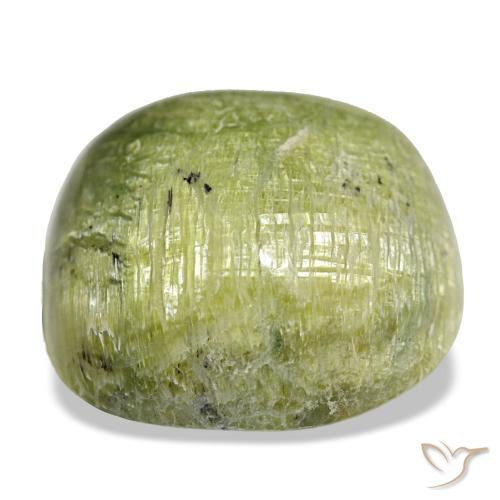 Opala verde natural 19,28ct, almofada cortada, opaco