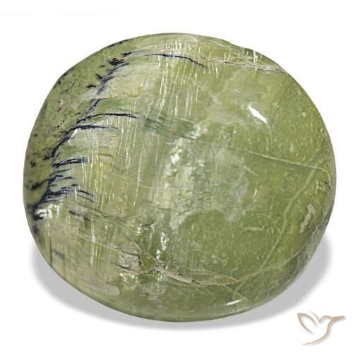 Opala verde natural 25,90ct, almofada cortada, opaco