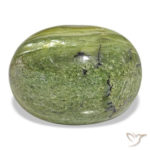 Opala verde natural 12,06ct, corte oval, opaco