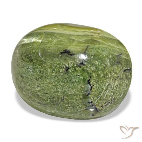 Opala verde natural 12,06ct, corte oval, opaco
