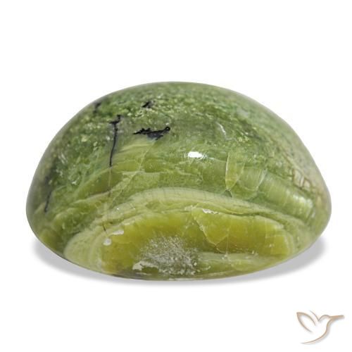 Opala verde natural 12,06ct, corte oval, opaco
