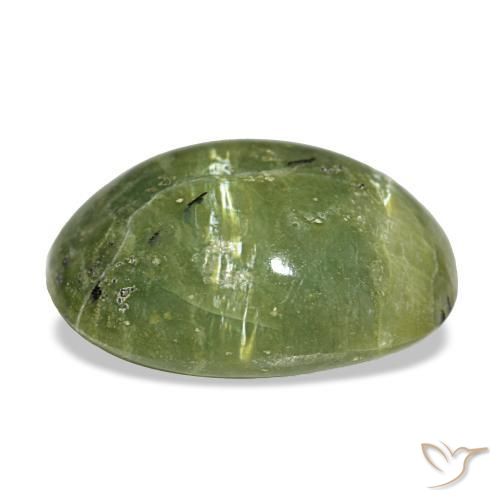 Opala verde natural 3,42ct, corte oval, opaco