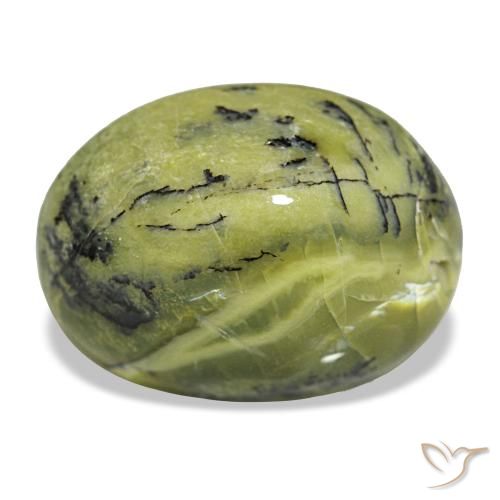 Opala verde natural 5,74ct, corte oval, opaco